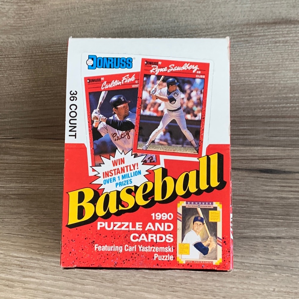 1990 Leaf Donruss MLB Baseball Puzzle & Cards Box 36 Count Trading Card New